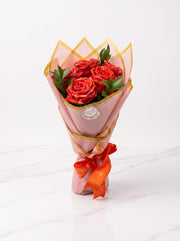 Wild Cat Stripe Red Rose Bouquet